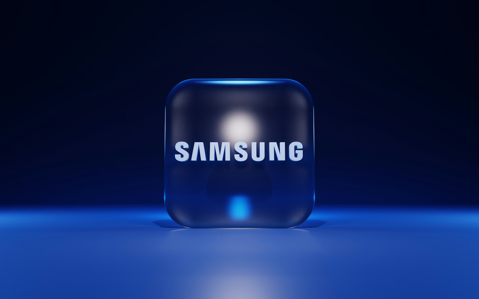 a blue cube with a white logo